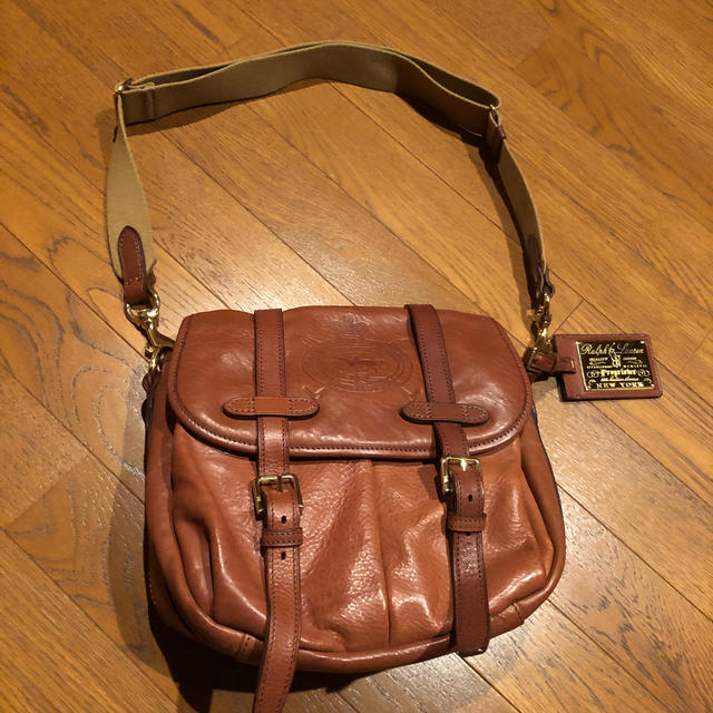 Ralph Lauren(ラルフローレン)のRALHU ラルフローレン　レザー　バック　ショルダー　ブラウン　袋付きNY レディースのバッグ(ショルダーバッグ)の商品写真