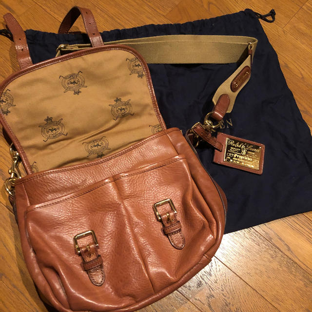 Ralph Lauren(ラルフローレン)のRALHU ラルフローレン　レザー　バック　ショルダー　ブラウン　袋付きNY レディースのバッグ(ショルダーバッグ)の商品写真