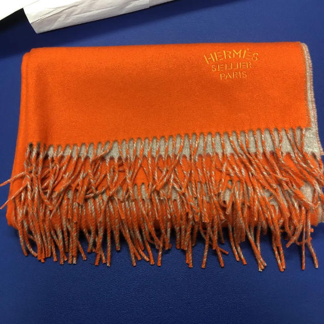 Hermes - エルメス カシミアストール・ダブルフェイスマフラーの通販 ...