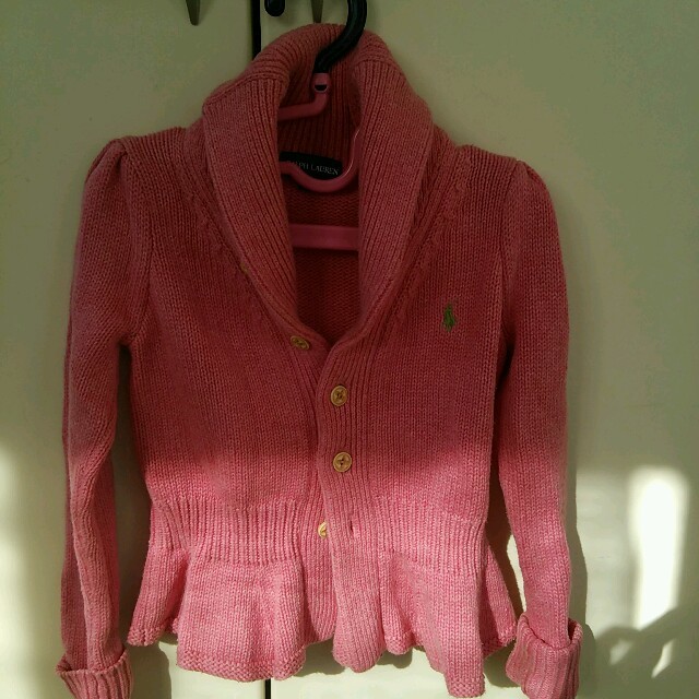 Ralph Lauren(ラルフローレン)のピンクカーディガン♪ キッズ/ベビー/マタニティのキッズ服女の子用(90cm~)(ニット)の商品写真