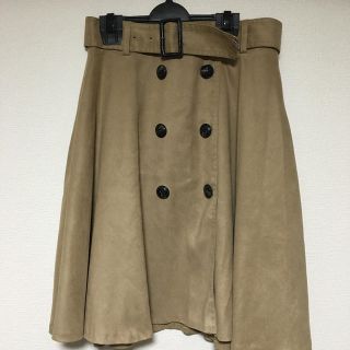 バーバリーブルーレーベル(BURBERRY BLUE LABEL)のブルーレーベル　クレストブリッジ　べロアトレンチスカート(ひざ丈スカート)