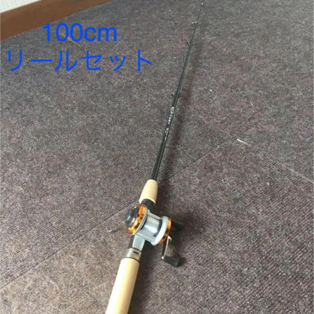 100cm【コンパクトロッド リール】穴釣り ヘチ釣り ワカサギ等にも スポーツ/アウトドアのフィッシング(ロッド)の商品写真