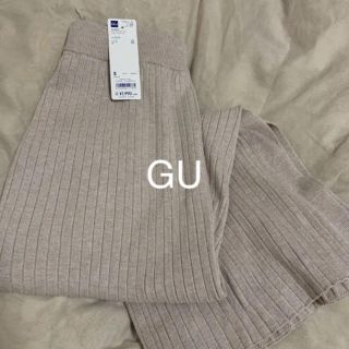 ジーユー(GU)の(値下げ) リブニットスカート 新品 GU(ひざ丈スカート)