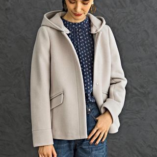 ユナイテッドアローズグリーンレーベルリラクシング(UNITED ARROWS green label relaxing)の［らら様専用］2WAYノーカラー フード ショート コート (ノーカラージャケット)