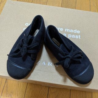 ザラキッズ(ZARA KIDS)の裏地付きレザーハイカットスニーカー　17(スニーカー)