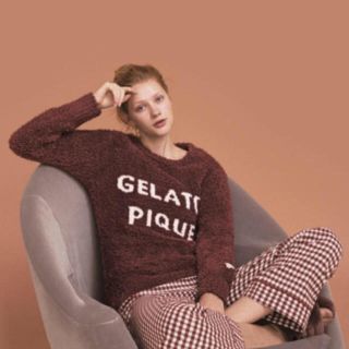 ジェラートピケ(gelato pique)の新品♡人気完売カラー☆ジェラートピケ ロゴジャガードプルオーバー&ロングパンツ(ルームウェア)