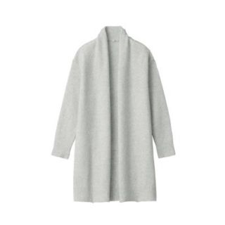 ムジルシリョウヒン(MUJI (無印良品))の無印良品 ロングカーディガン 婦人Ｍ～L ライトグレー(カーディガン)