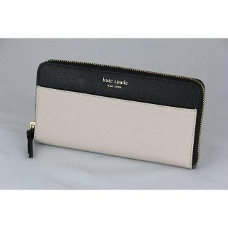 ケイトスペードニューヨーク(kate spade new york)のケイトスペード ニューヨーク長財布 ベージュ×ブラック バイカラー(財布)