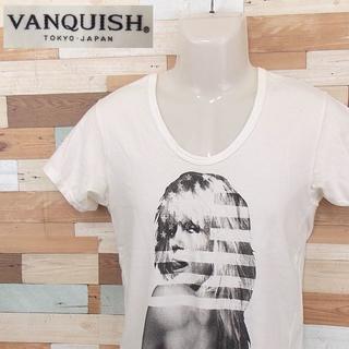 ヴァンキッシュ(VANQUISH)の【VANQUISH】 美品 ヴァンキッシュ 半袖デザインTシャツ ホワイト S(Tシャツ/カットソー(半袖/袖なし))