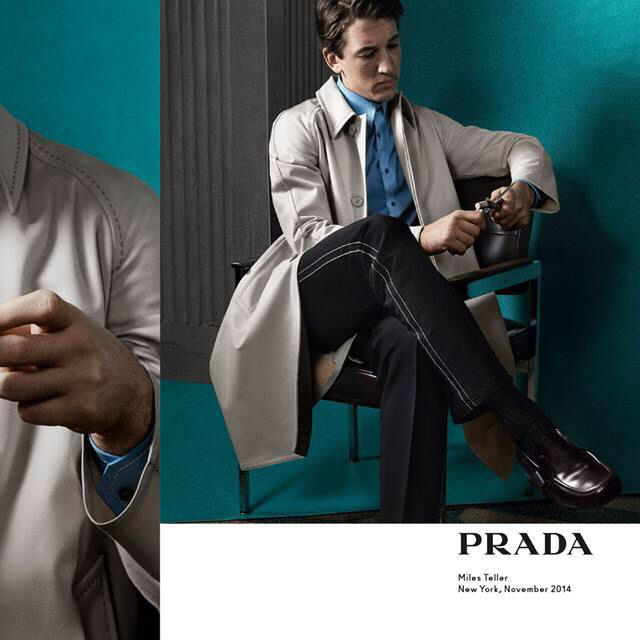 PRADA 2015SS ネイビーモヘア スラックス 0番ステッチ