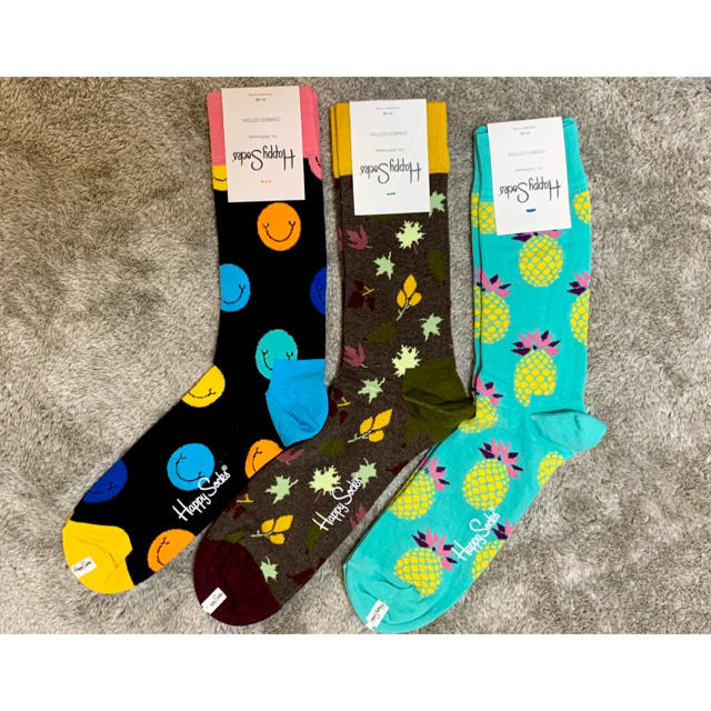 BEAMS(ビームス)のハッピーソックス happy socks 3足 定価4,290円 メンズのレッグウェア(ソックス)の商品写真