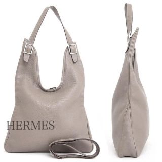 エルメス(Hermes)の● エルメス マサイ グレージュ 本物  本革   HERMES(ハンドバッグ)