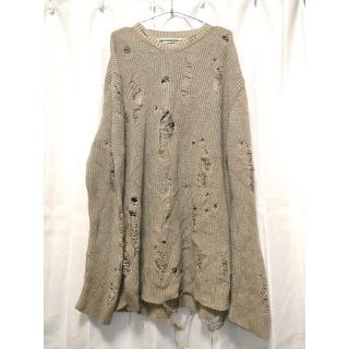 ザラ(ZARA)のハイセンス ロング丈 ダメージ ニット セーター トップス 長袖 ミリタリー(ニット/セーター)