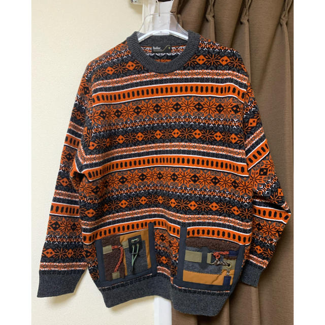 19AW kolor PATCHWORK FAIR ISLE SWEATE