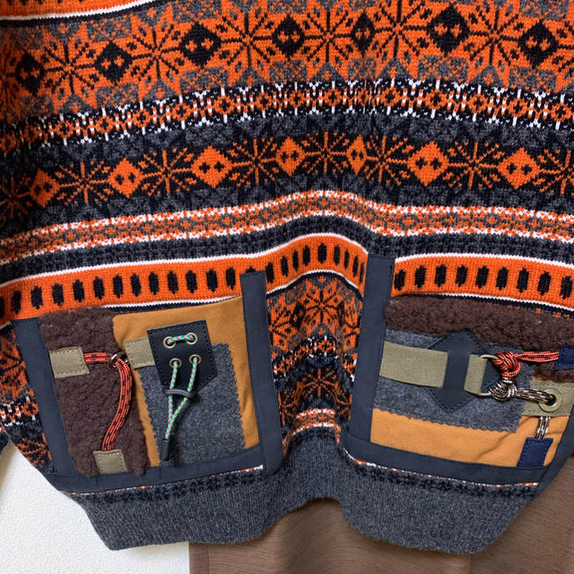 19AW kolor PATCHWORK FAIR ISLE SWEATE