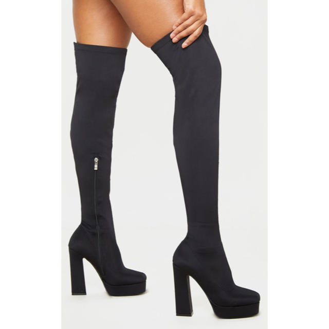 Black Thigh High Platform Boot