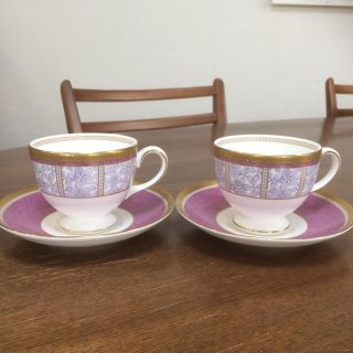 ウェッジウッド(WEDGWOOD)の希少！ウェッジウッド  、アメジスト、カップ＆ソーサー、2客、レア、中古(食器)