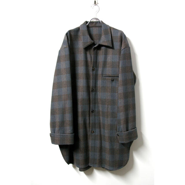 SUNSEA(サンシー)のURU(ウル)/WOOL CHECK OVER SHIRTS/Gray 19aw メンズのトップス(シャツ)の商品写真