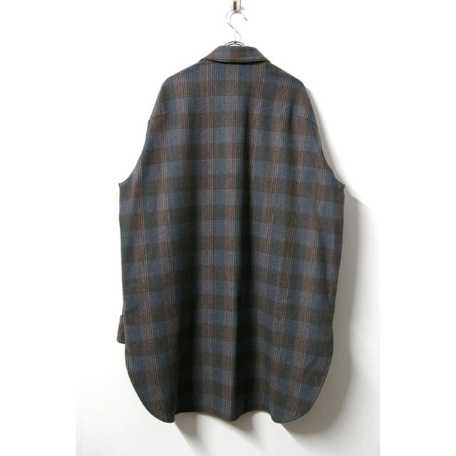 ウル URU 19aw WOOL CHECK OVER SHIRTS Gray