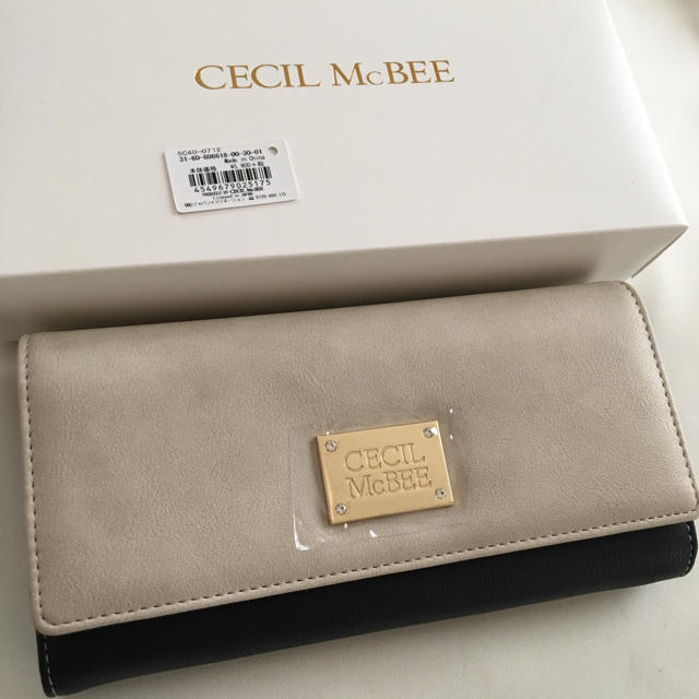 CECIL McBEE(セシルマクビー)の新品 セシルマクビー 長財布 ウォレット ベージュ×ブラック レディースのファッション小物(財布)の商品写真