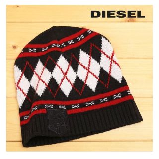 ディーゼル(DIESEL)の【新品】DIESEL(ディーゼル)ニット帽　アーガイル柄(ニット帽/ビーニー)