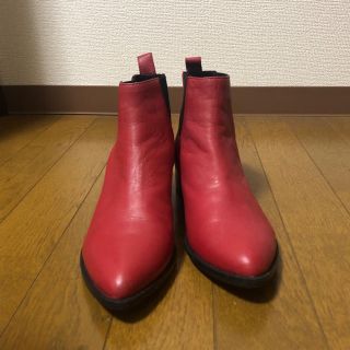 スライ(SLY)のSLYレザーブーツ(red)(ブーツ)