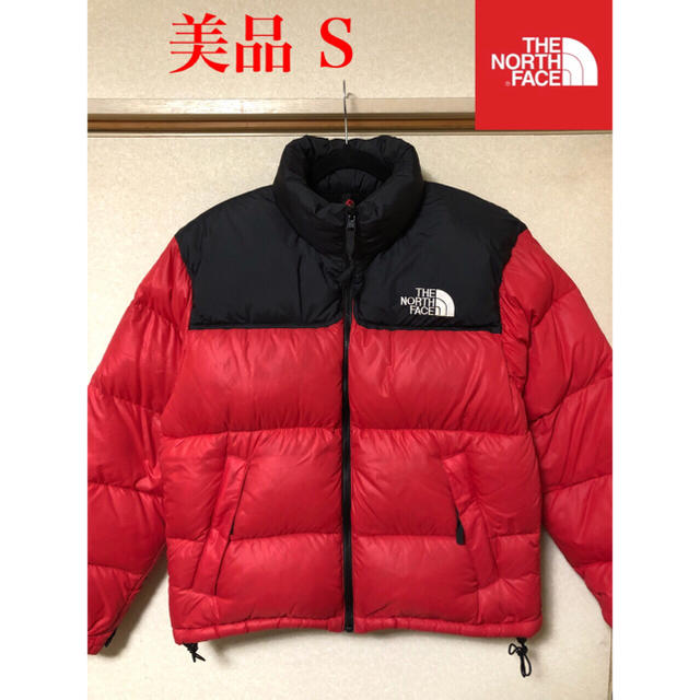 レトロ【美品】THE NORTH FACE ノースフェイス ヌプシ ダウン 赤×黒 S