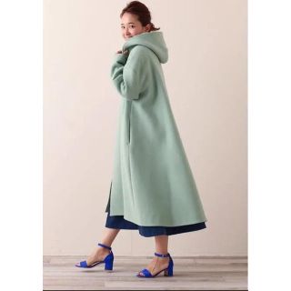 ドゥロワー(Drawer)の【本日限定】17AW yori フーディコート グリーン 36(ロングコート)