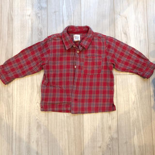 ベビーギャップ(babyGAP)の赤チェックシャツ(Tシャツ/カットソー)