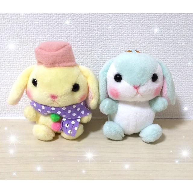 ◎可愛いぽてうさぬいぐるみキーホルダー♪2つセット♪ エンタメ/ホビーのおもちゃ/ぬいぐるみ(キャラクターグッズ)の商品写真