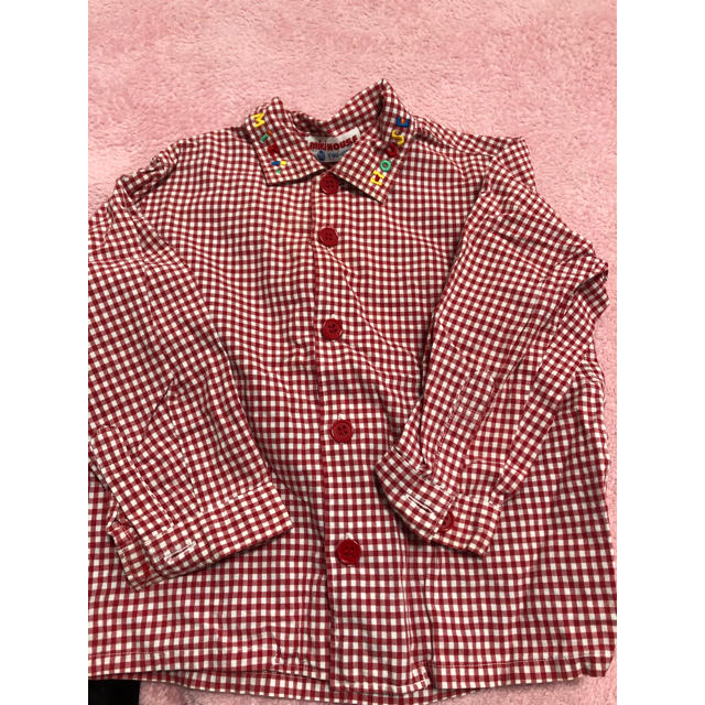 mikihouse(ミキハウス)の専用 ミキハウス チェック シャツ 赤 90 キッズ/ベビー/マタニティのキッズ服女の子用(90cm~)(ブラウス)の商品写真