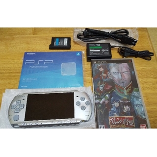 プレイステーションポータブル(PlayStation Portable)のPSP3000 ミスティックシルバー 機動戦士ガンダムのソフト付き(携帯用ゲーム機本体)