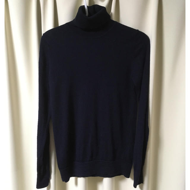 MUJI (無印良品)(ムジルシリョウヒン)の無印　タートルネックセーター　婦人S ネイビー レディースのトップス(ニット/セーター)の商品写真