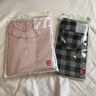 ユニクロ(UNIQLO)の送料込　新品未使用　UNIQLO トップス レギンス　80(パンツ)