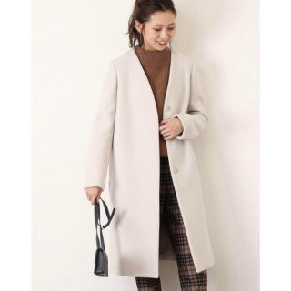 11/30まで Spick and Span メルトンVネックカラーコート