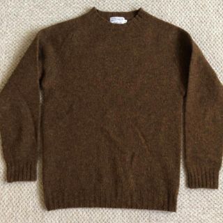 インバーアラン(INVERALLAN)のインバーアラン シェットランドセーター 40 茶色 クルーネック　丸首(ニット/セーター)