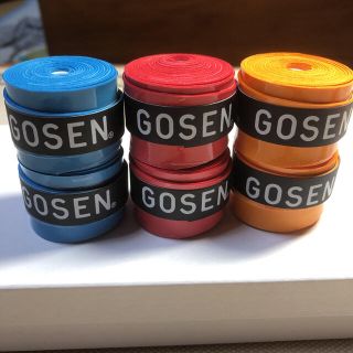 ゴーセン(GOSEN)のGOSENグリップ赤オレンジ白3個ずつ、青4個、フラッシュイエロー2個 計15個(バドミントン)