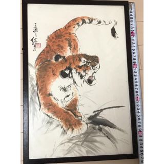 中国絵　掛軸　額装(絵画/タペストリー)