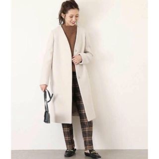 スピックアンドスパン(Spick & Span)のSpick and Span メルトンVネックカラーコート(ロングコート)