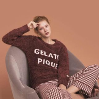 ジェラートピケ(gelato pique)の新品♡人気完売カラー☆ジェラートピケ ロゴジャガードプルオーバー&ロングパンツ(ルームウェア)