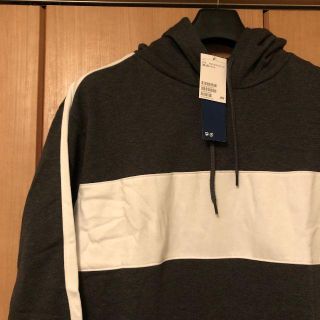 エイチアンドエム(H&M)の[新品] XL | H&M | ライン スウェットパーカ | ダークグレー(パーカー)