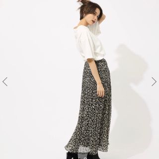 マウジー(moussy)のシフォンプリーツ　ヒョウ柄スカート(ロングスカート)