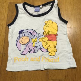 ディズニー(Disney)の80サイズ　 プーさん 可愛い♡ランニングシャツ  色は薄いブルー(Ｔシャツ)