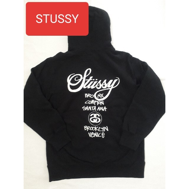 STUSSY/ステューシー/プルオーバーパーカー/ブラック