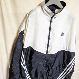 新品　90s 西ドイツadidas ナイロンジャケット　裏起毛　メタリックブルー