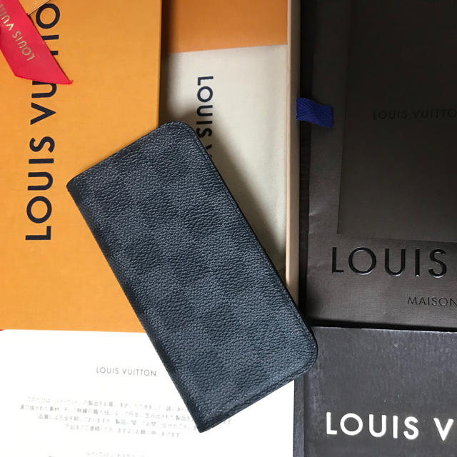 LOUIS VUITTON - 美品！ルイヴィトン 黒ダミエ グラフィットフェリオ iPhone6.7.8ケースの通販