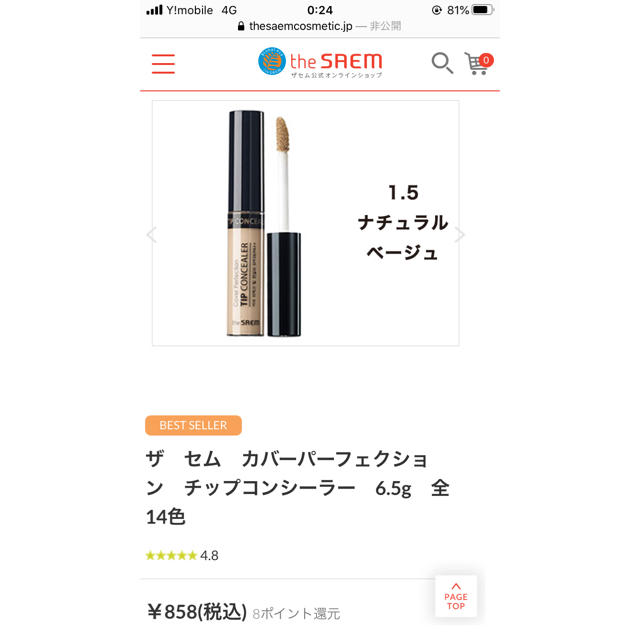 the saem(ザセム)のザセム チップコンシーラー コスメ/美容のベースメイク/化粧品(コンシーラー)の商品写真