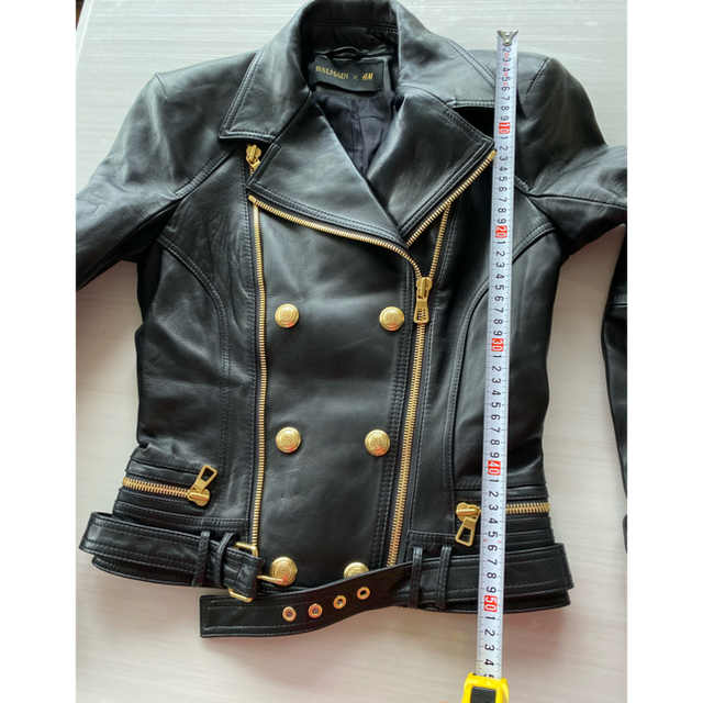 BALMAIN(バルマン)のH&M × Balmain  レザーバイクジャケット レディースのジャケット/アウター(ライダースジャケット)の商品写真