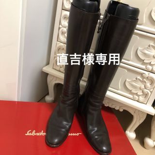 フェラガモ(Ferragamo)のUSED品【フェラガモ　ロングブーツ6.5 ブラウン】(ブーツ)