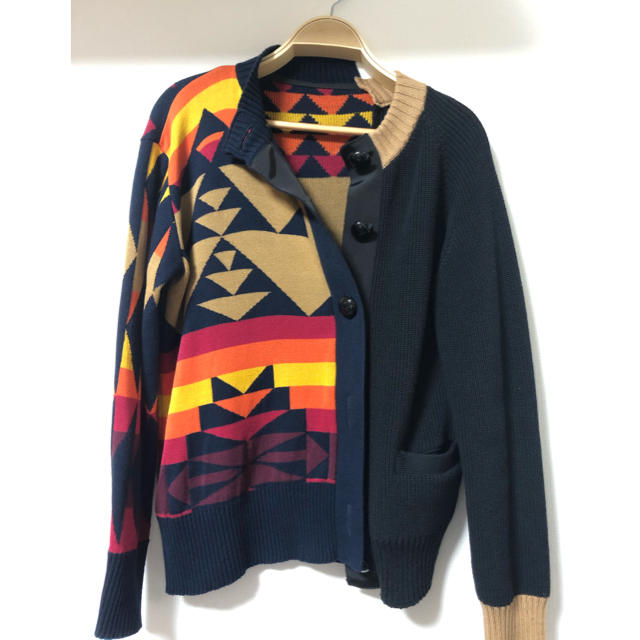 カーディガンsacai × pendleton カーディガン